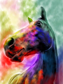 Картины Разноцветная лошадь 
