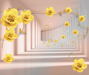 Яркие розы в тоннеле