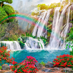 Фреска с водопадом