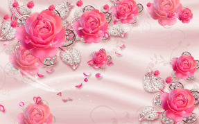Розовые розы и драгоценности