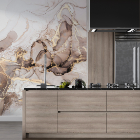 Коричнева абстракция с золотом