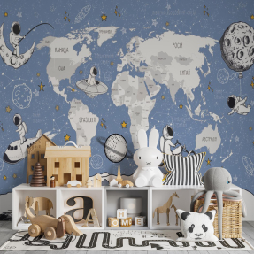 Карта с космонавтами