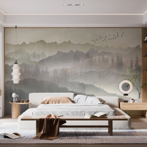 Акварельний гірський пейзаж