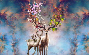 Акварельные олени