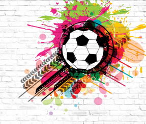 Футбольный мяч на стене