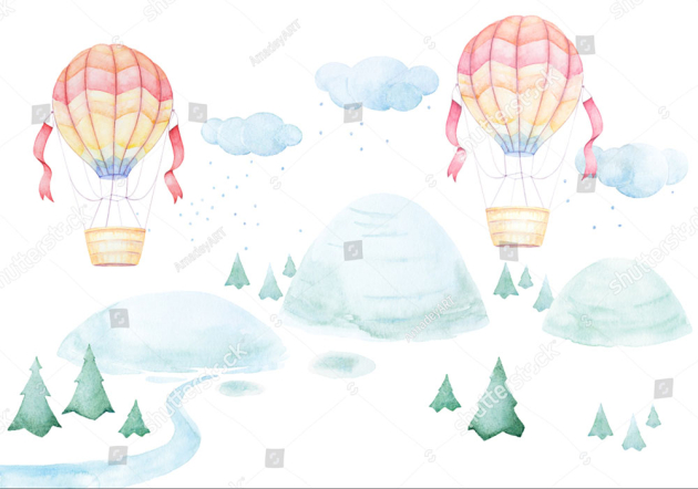 Акварельные воздушные шары