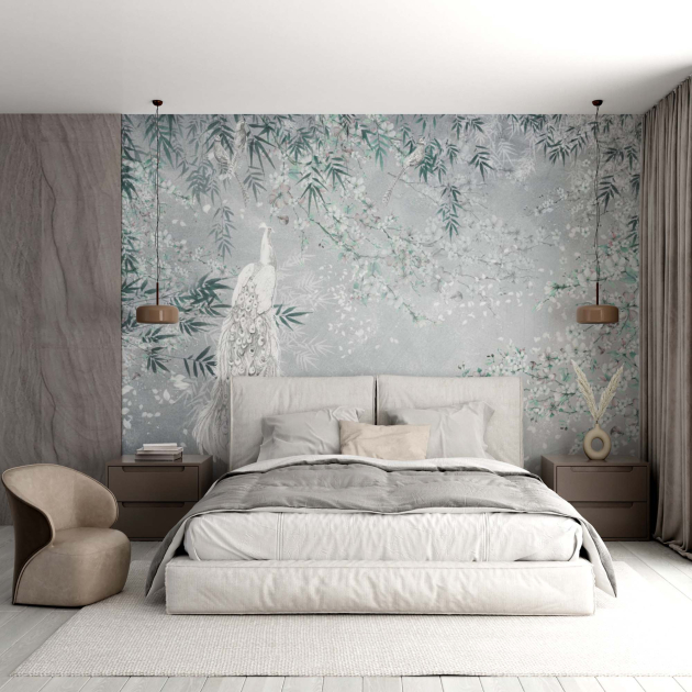 Птица с листьями