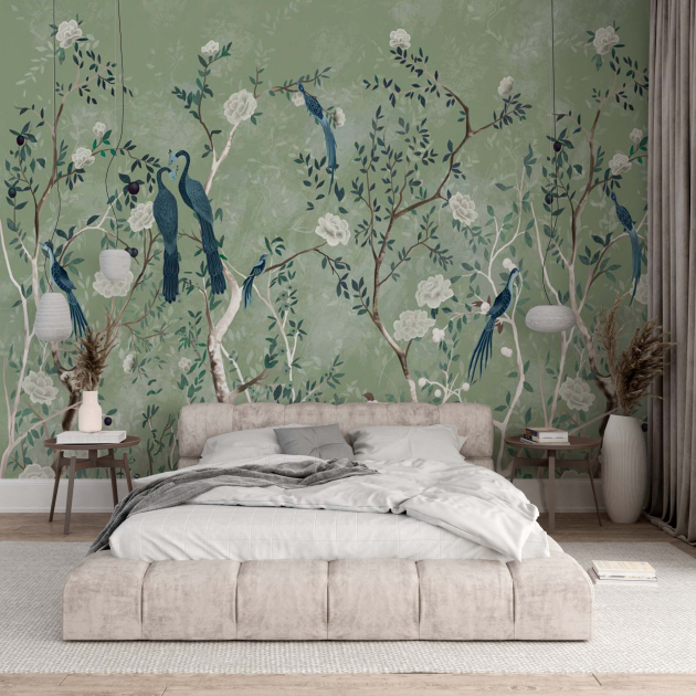 Цветы с птицами