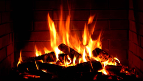 Камин с дровами