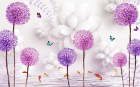 Разноцветные одуванчики