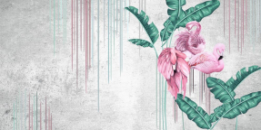 Фламинго на штукатурке