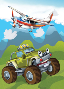 Машина и самолет