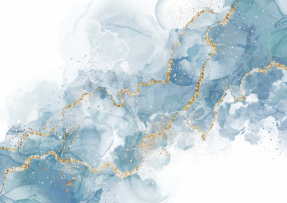 Нежная акварель с золотом