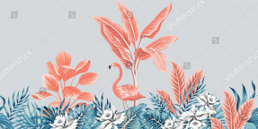 Тропики с фламинго