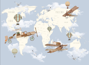 Карта с самолетами