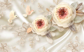 Розы на шелке